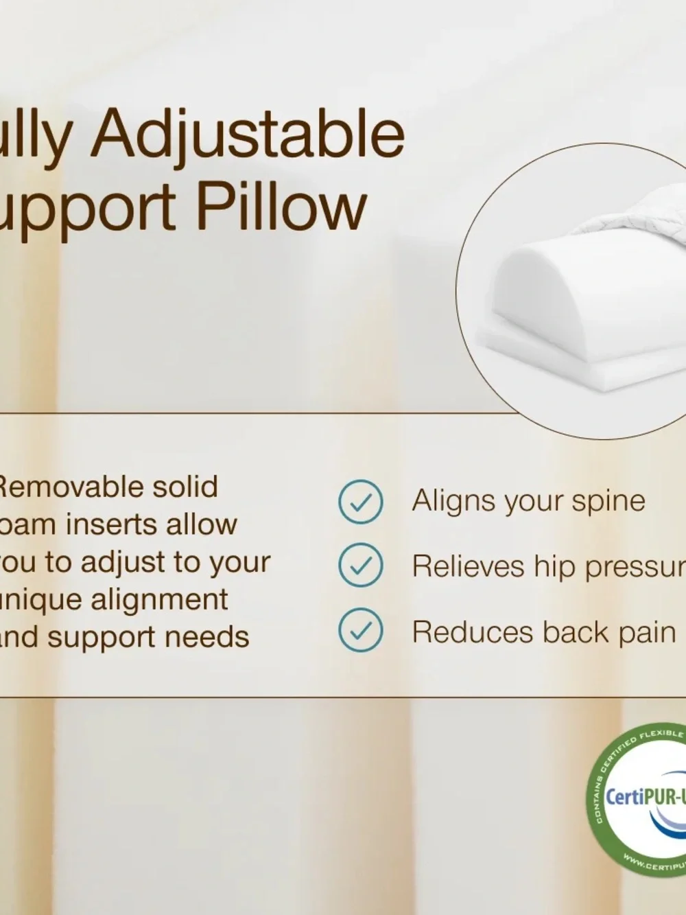 COOP Home Goods Four Position Support Pillow – NEW in Original Box & Wrapper